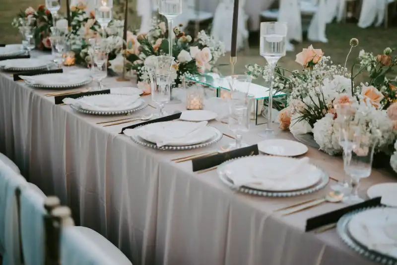 decorated table setting for wedding celebration